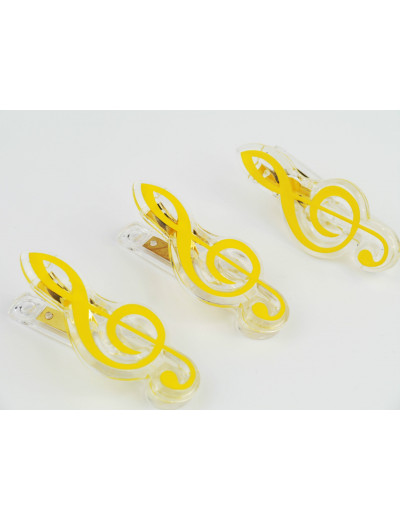 Clip g-clef yellow