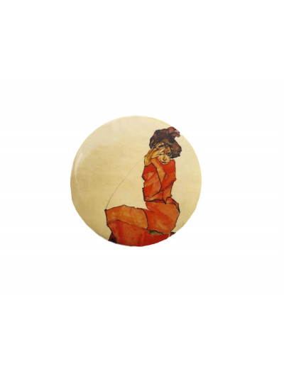 Taschenspiegel Egon Schiele: Kneeling Female in Orange-Red Dress
