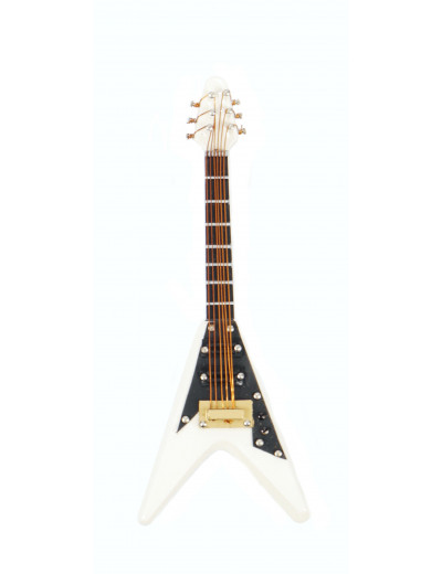 Magnet Electric Guitar (V) white 10 cm