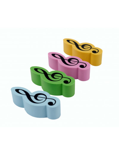 Eraser g-clef 4 colors/pack
