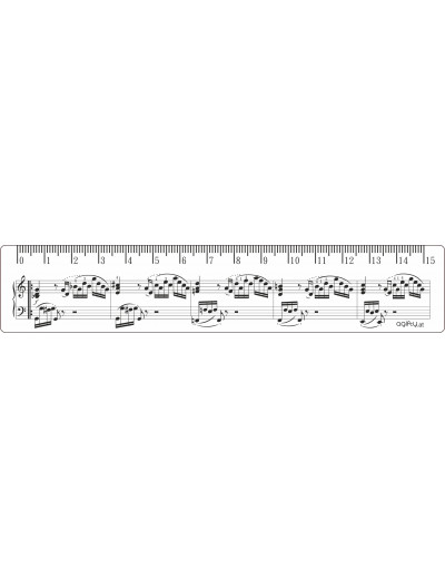 Ruler sheet music 15 cm white