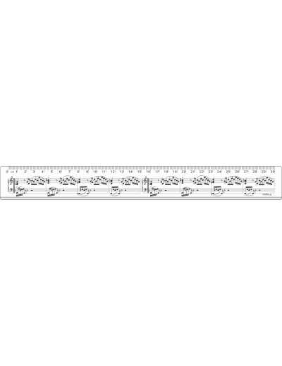 Ruler sheet music 30 cm white
