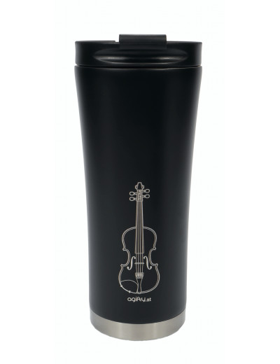 Coffee-to-go thermo mug: violin