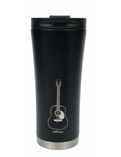 Coffee-to-go thermo mug: guitar