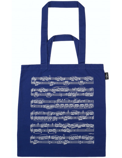 Tote bag notelines blue (2...