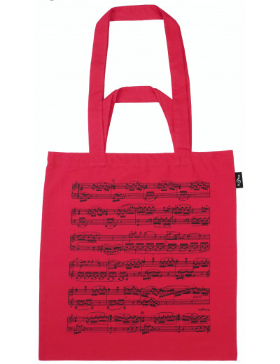 Tote bag notelines red ( 2...