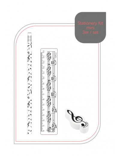 Stationery kit mini: sheet music white (a set of 3)