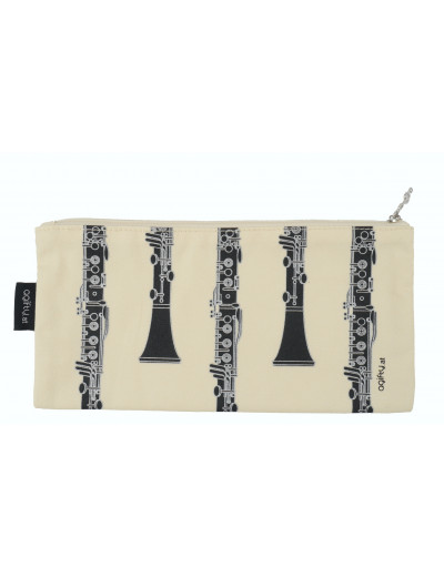 Pencil case clarinet black/silver 24*12,5 cm