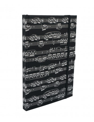 Notebook sheet music black A5 / 96 sheets (192 pages)