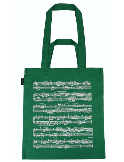 Tote bag notelines green (2...