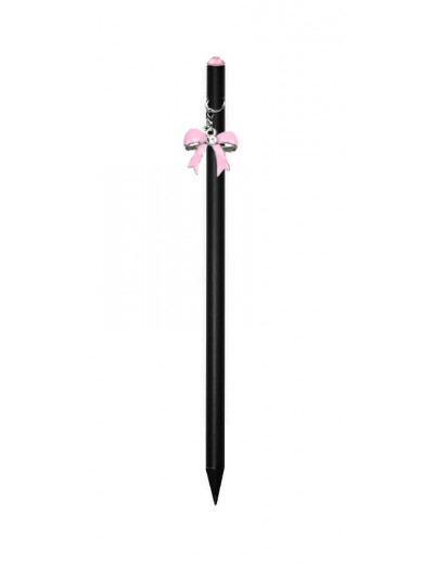 Pencil with bow tie charm pink/crystal