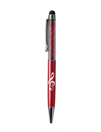 Stylus pen g-clef red/crystal