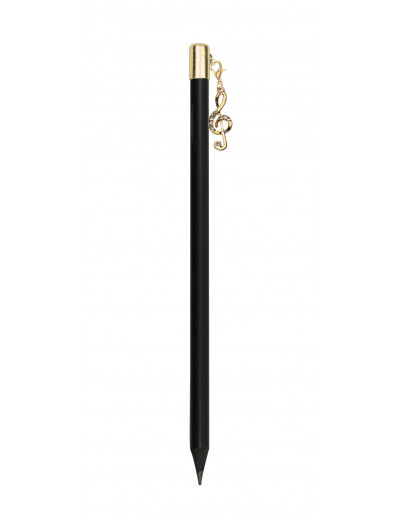 Pencil with g-clef charm gold