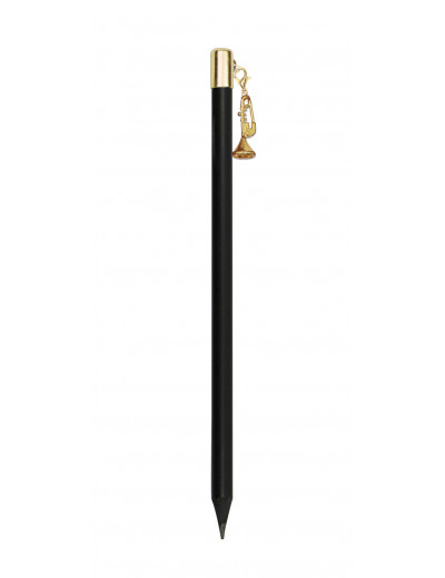 Pencil with trumpet charm gold