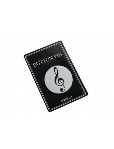 Button pin g-clef white (Ø...
